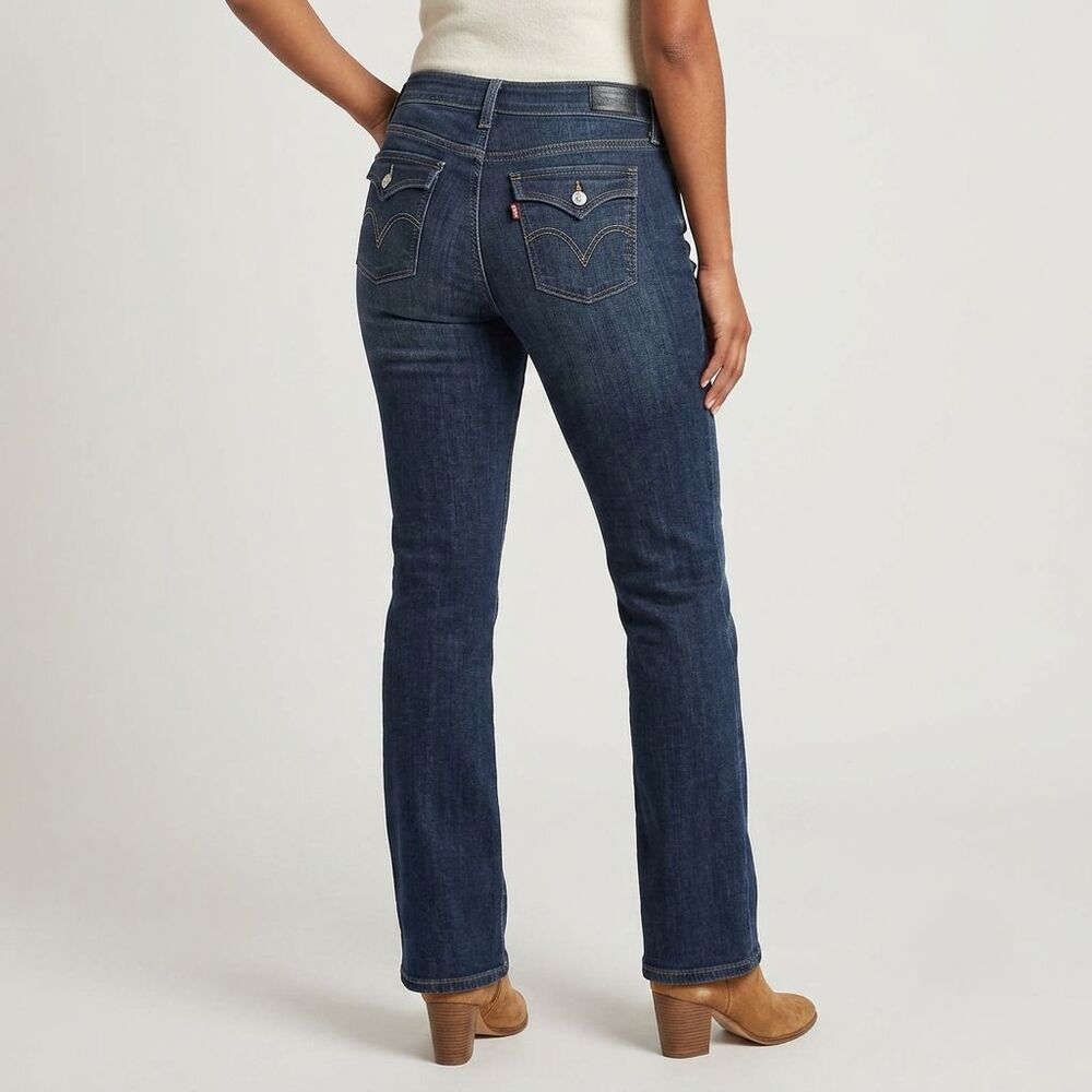 Levis Low Bootcut 545 Jeans Womens 16 Dark Denim Flap Pocket Y2K Western